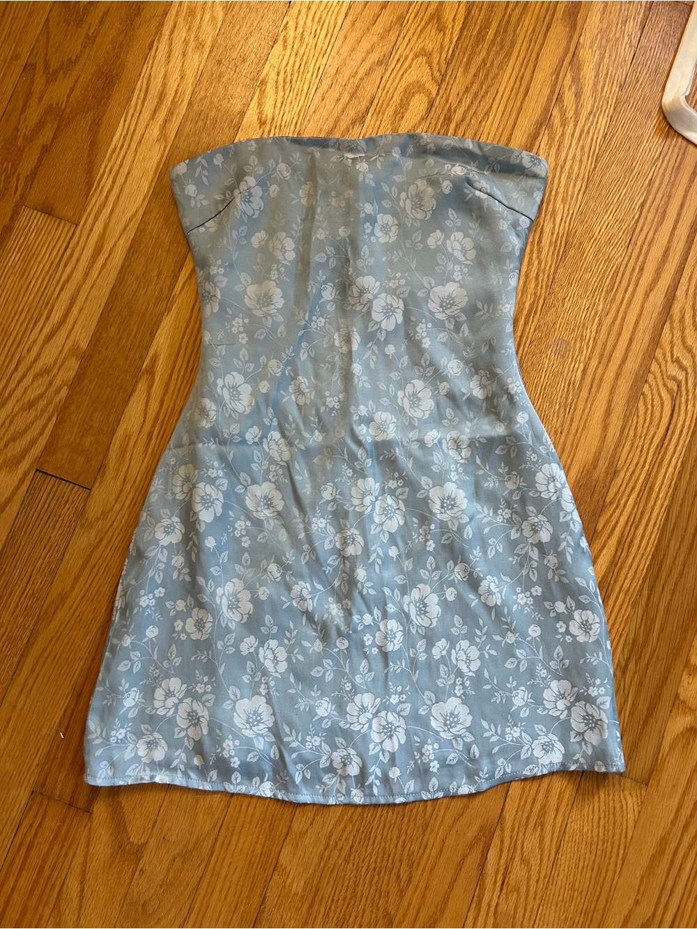 Princess Polly Strapless Powder Blue Floral Mini Dress